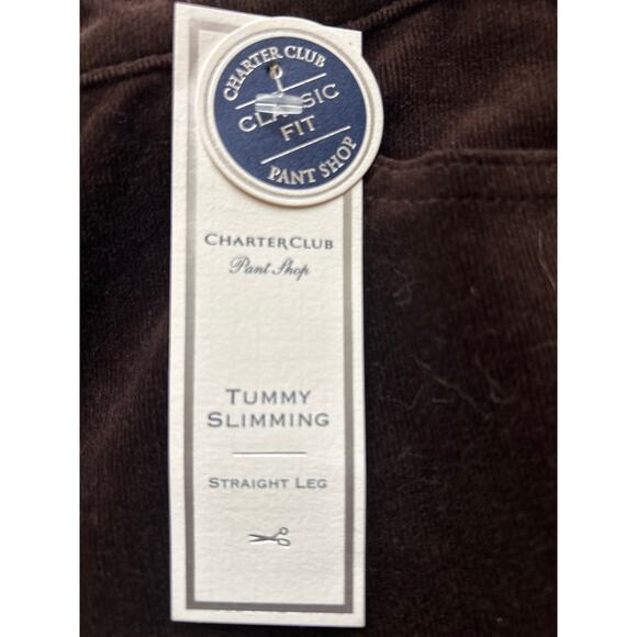Charter Club Women’s Pants Brown Size 4 Micro Corduroy Slimming Straight Leg * - Picture 6 of 7